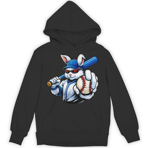 Cool Rabbit Baseball Easter Men Boy Toddler Kid Unisex Hoodie - Sportilla