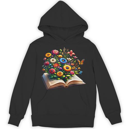 Cottagecore Book Flowers And Butterflies Art For Readers Unisex Hoodie - Bookorys