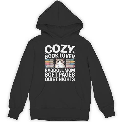 Cozy Book Lover Ragdoll Mom Soft Pages Quiet Nights Unisex Hoodie - Bookorys DE