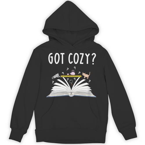 Cozy Cat Mystery Book Lover Reading Nerd Cute Bookish Reader Men Women Kids Unisex Hoodie - Bookorys AU