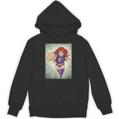 The Crimson Crescent 90s Retro Comic Book Superheroine Art Unisex Hoodie - Bookorys