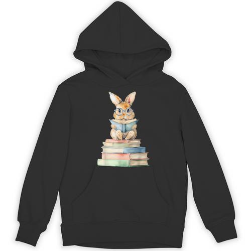 Cute Bunny Reading Book Back To School Easter Unisex Hoodie - Bookorys DE