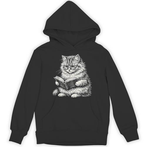 Cute Cat Reading Book Adorable Cats Books Lover Unisex Hoodie - Bookorys AU
