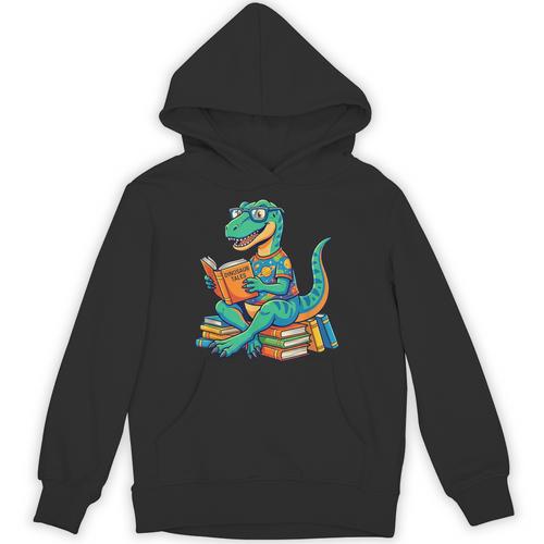 Cute Dinosaur Tales T Rex Reading Books Lover Unisex Hoodie - Bookorys DE