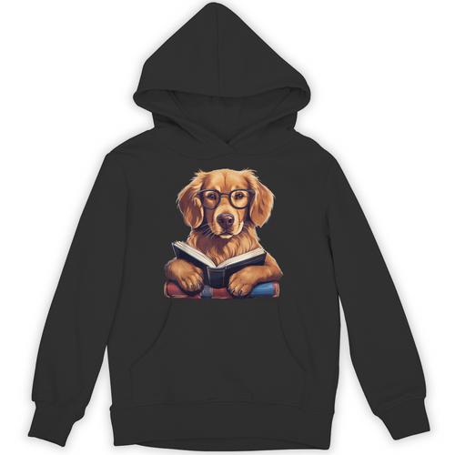 Cute Dog Golden Retriever Reading Book Unisex Hoodie - Bookorys DE
