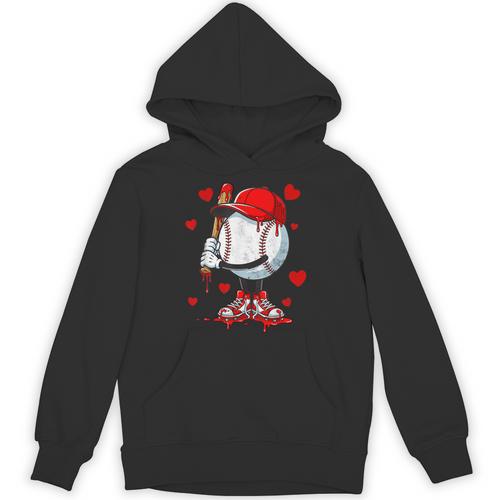 Cute Dripping Baseball Lover Valentines Day Boys Kids Unisex Hoodie - Sportilla
