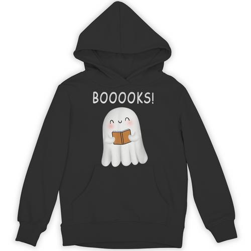 Cute Ghost Book Reading Halloween Teacher Booooks For Men Women Kids Unisex Hoodie - Bookorys