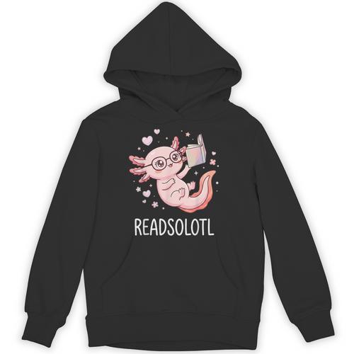 Cute Kawaii Readsolotl Axolotl Reading Book Pun Unisex Hoodie - Bookorys