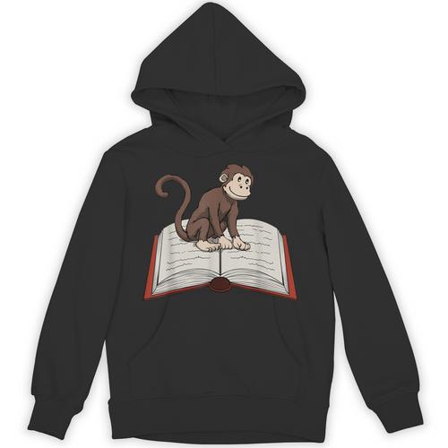 Cute Monkey Reading Books Literature Nature Unisex Hoodie - Bookorys DE
