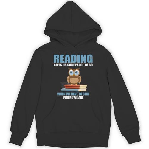 Cute Owl Reading Book Lover Positive Saying Unisex Hoodie - Bookorys