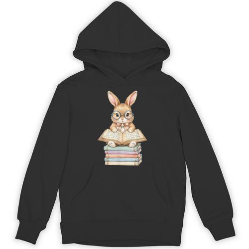 Cute Reading Bunny Easter Books Reader Teacher Girls Women Unisex Hoodie - Bookorys DE