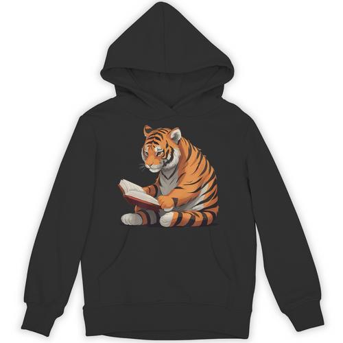 Cute Tiger Is Reading a Book Reading Tiger Unisex Hoodie - Bookorys CA