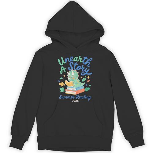 Cute Unearth a Story Triceratops Dinosaur Reading Books Dino Unisex Hoodie - Bookorys