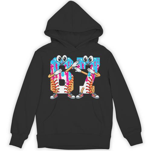 Dabbing Baseball Ice Cream Drip Number 67 Birthday Party Unisex Hoodie - Sportilla