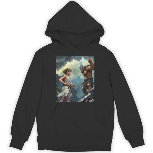 David And Goliath Bible Book Of Samuel King David Comic Unisex Hoodie - Bookorys DE