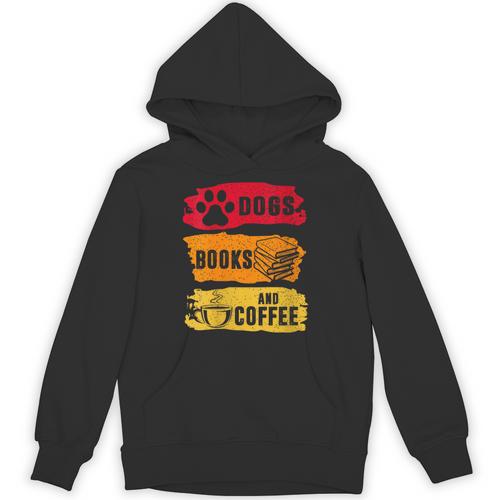 Dogs Books And Coffee Dog Book Reader Lover Unisex Hoodie - Bookorys DE
