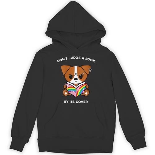 Don't Judge A Book By Its Cover Reading Jack Russell Terrier Unisex Hoodie - Bookorys UK