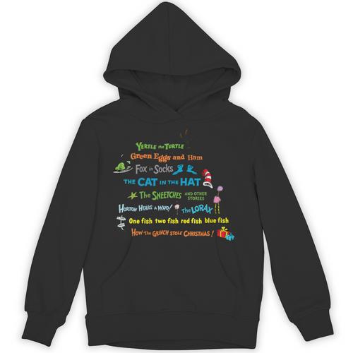 Dr Seuss Book Title Unisex Hoodie - Bookorys CA
