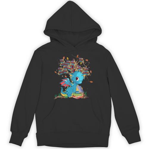 Dragon With Tree Books Cute Dragon Read Books Unisex Hoodie - Bookorys AU