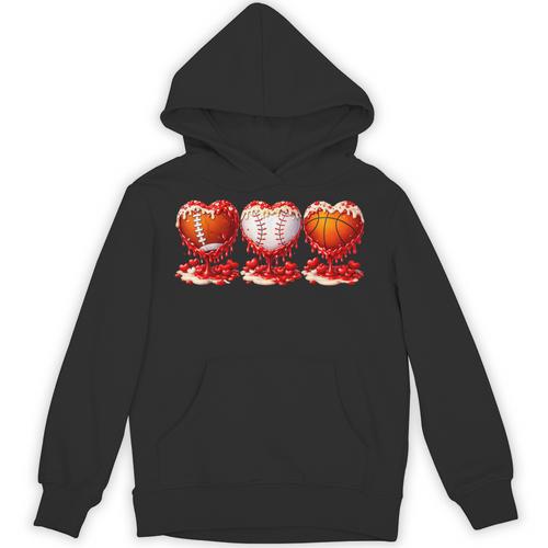 Drip Valentines Day Basketball Baseball Football Boy Men Kid Unisex Hoodie - Sportilla