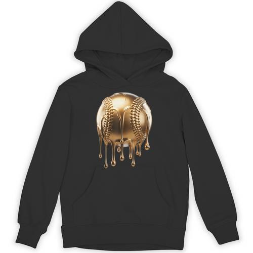 Dripping Gold Drip Baseball Game Day Player Coach Baller Unisex Hoodie - Sportilla