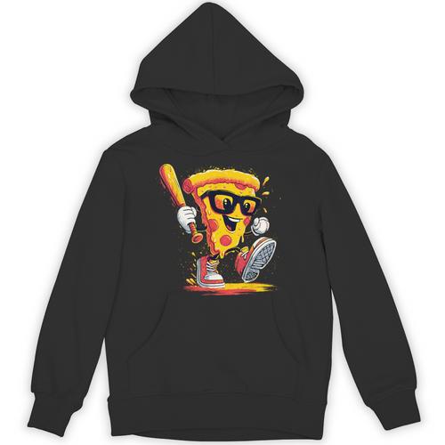 Drippy Pizza Baseball Slice Cartoon Sports Food Unisex Hoodie - Sportilla