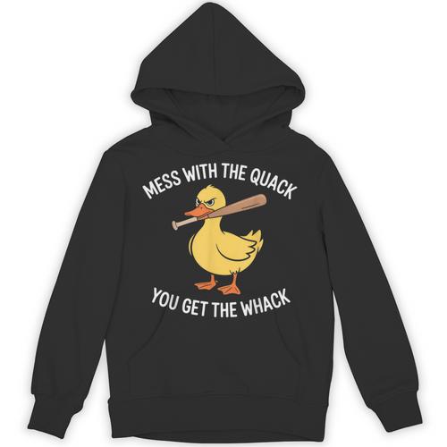 Duck And Baseball Bat Mess With The Quack You Get Whack Unisex Hoodie - Sportilla