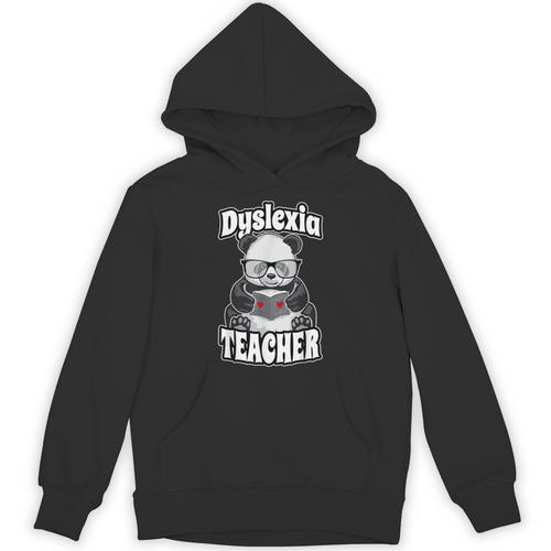 Dyslexia Teacher Therapist Dyslexic Therapy Panda Book Heart Unisex Hoodie - Bookorys AU