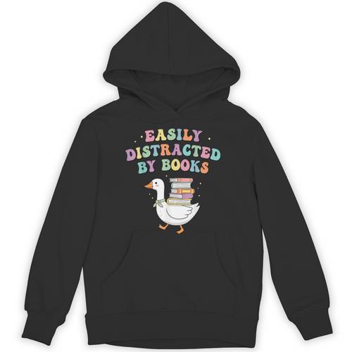 Easily Distracted By Books Silly-Goose Bookish Library Read Unisex Hoodie - Bookorys DE