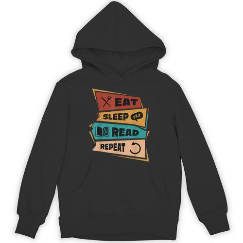 Eat Sleep Read Repeat Reading Books Reader Bookworm Unisex Hoodie - Bookorys CA