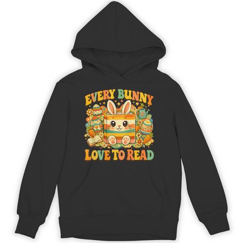Every Bunny Loving Read Easter Eggs Bunny Book Bookworm Unisex Hoodie - Bookorys