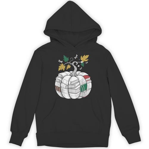 Fall Bookshelf Pumpkin Autumn Reading Unisex Hoodie - Bookorys CA