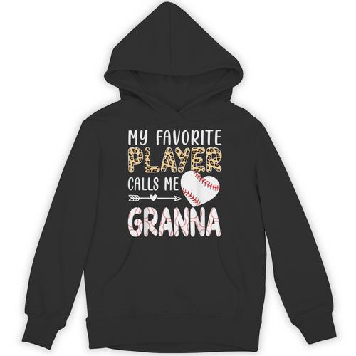 My Favorite Player Calls Me Granna Baseball Leopard Unisex Hoodie - Sportilla