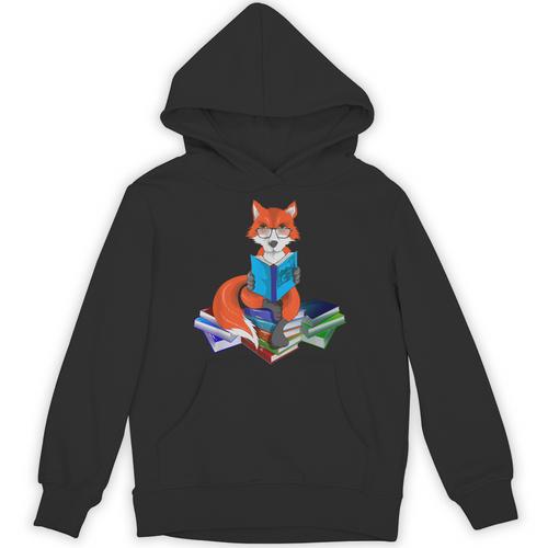 Fox Nerd Reading Books Bookworm Library Book Unisex Hoodie - Bookorys UK
