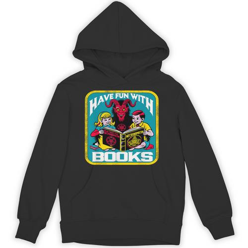 Have Fun With Books Sarcastic Occult Retro Comic Dark Humor Unisex Hoodie - Bookorys DE