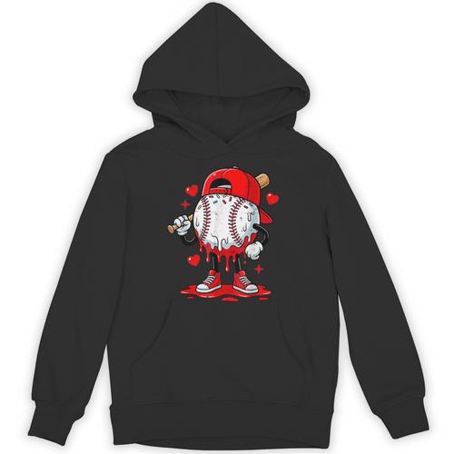 Game Day Baseball Drip Valentine Hearts Sport Lover Unisex Hoodie - Sportilla