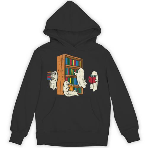Ghosts Reading Books Teacher Halloween Librarian Boooks Unisex Hoodie - Bookorys