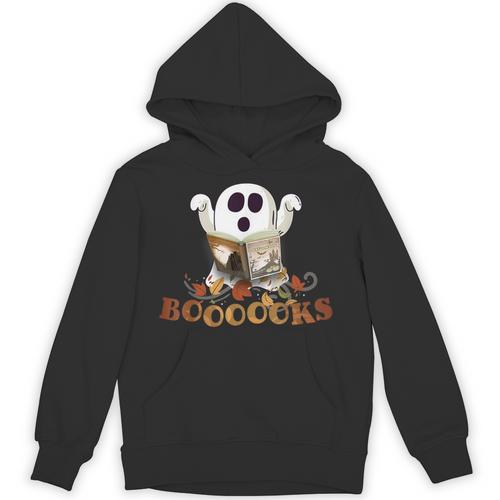 Halloween Books Cute Ghost Reading Library Boooooks Autumn Unisex Hoodie - Bookorys CA