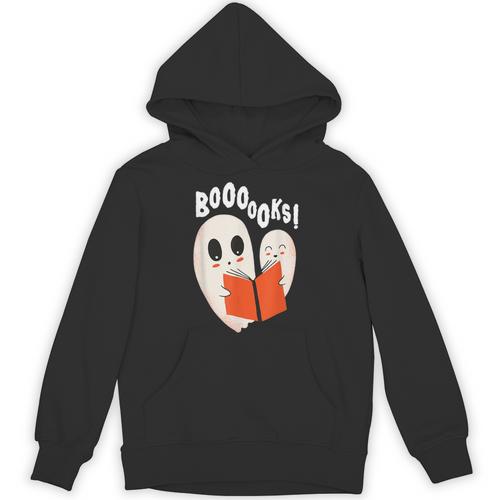 Halloween Teacher Library Ghost Books Men Women Kids Unisex Hoodie - Bookorys AU