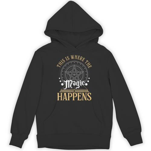 This Is Where Happens Magic Occult Mystic Book Unisex Hoodie - Bookorys