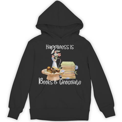 Happiness Is Books And Chocolate Unisex Hoodie - Bookorys AU