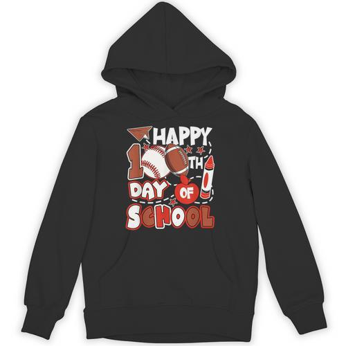 Happy 100 Days Of School Baseball Football PE Teacher Unisex Hoodie - Sportilla