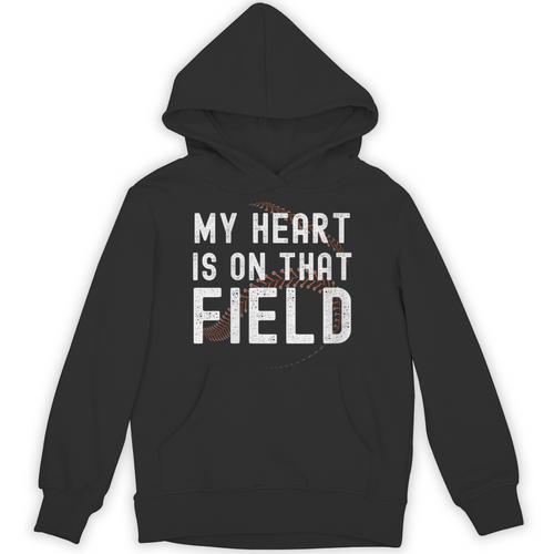 My Heart Is On That Field Baseball Softball Dad Father Unisex Hoodie - Sportilla