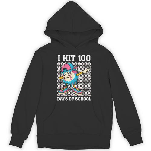 I Hit 100 Days Of School Baseball Ice Cream Drip Boys Girls Unisex Hoodie - Sportilla