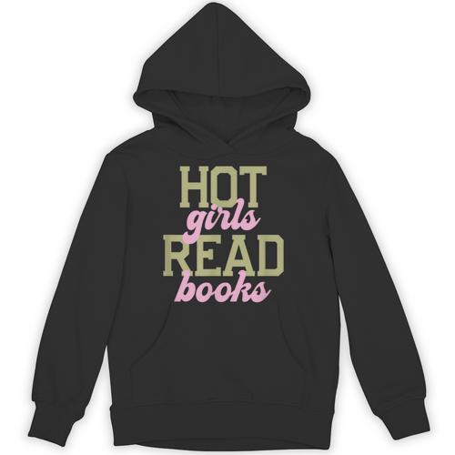 Hot Girls Read Books Retro Varsity Aesthetic Reading Unisex Hoodie - Bookorys