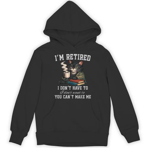 I'm Retired 2026 Cat Reading Book Retirement Unisex Hoodie - Bookorys AU
