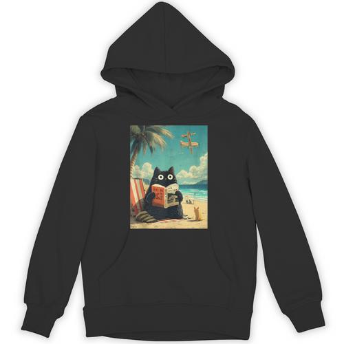 Japanese Cat Book Summer Beach Vacation Cruise Unisex Hoodie - Bookorys AU