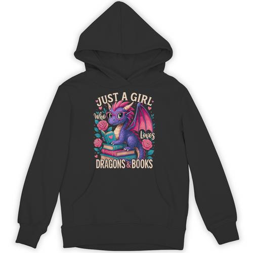 Just a Girl Who Loves Dragons And Books Dragon Unisex Hoodie - Bookorys AU
