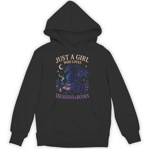 Just a Girl Who Loves Dragons And Books Fantasy Unisex Hoodie - Bookorys