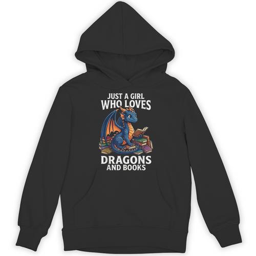 Just A Girl Who Loves Dragons And Books Unisex Hoodie - Bookorys AU